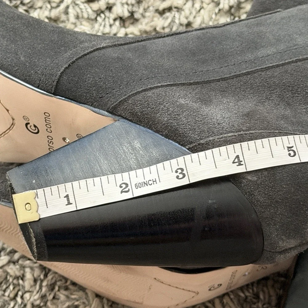 Corso Como Over Knee Boots Gray Suede Size 9.5 Classic Old Money Prep Minimalist